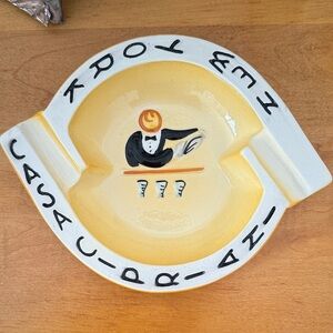 Casa Cipriani Ceramic Ashtray with Black and White Design